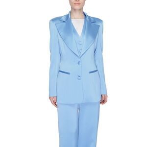 Silence Tailored Pant Suit Model A Light Blue Women Blue Blazers
